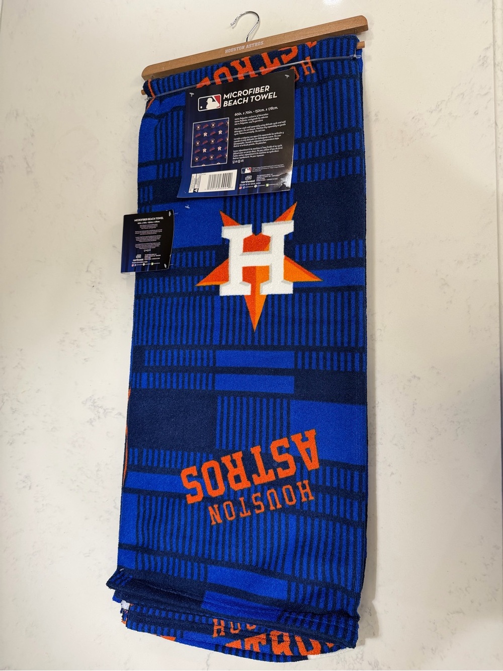 Micro fiber Beach Towel baseball themed astros